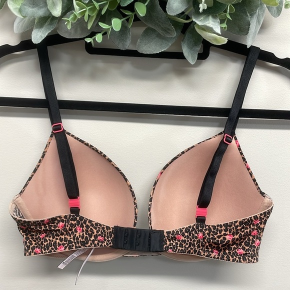 Victoria’s Secret Push-Up Bra Cheetah Rose Animal Print 34D - Picture 2 of 15